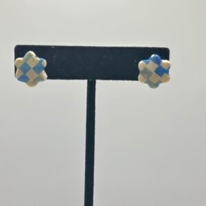 Blue checkered flowers