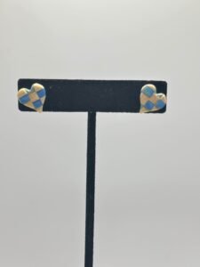 Blue checkered hearts